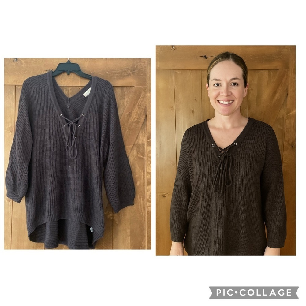 Alter’d State Slouchy Dolman 3/4 length sleeve sweater size small charcoal grey